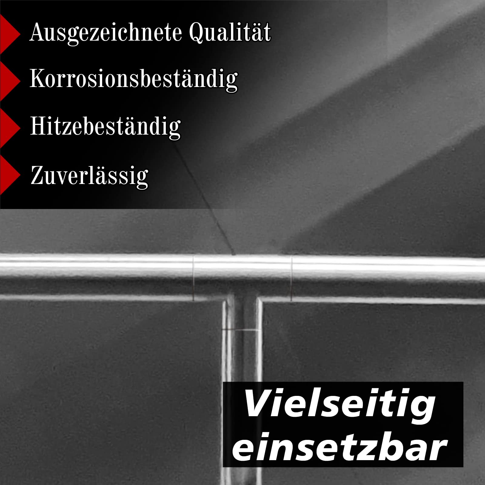 PRIOstahl T-Verbinder Ø42,4 mm Edelstahl V2A 2 Stück Handlauf