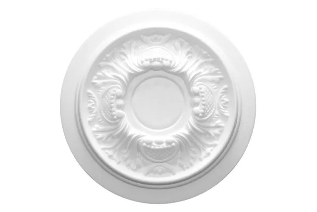 Hexim R-14 Stuckrosette Deckenrosette weiß Ø 34 cm EPS