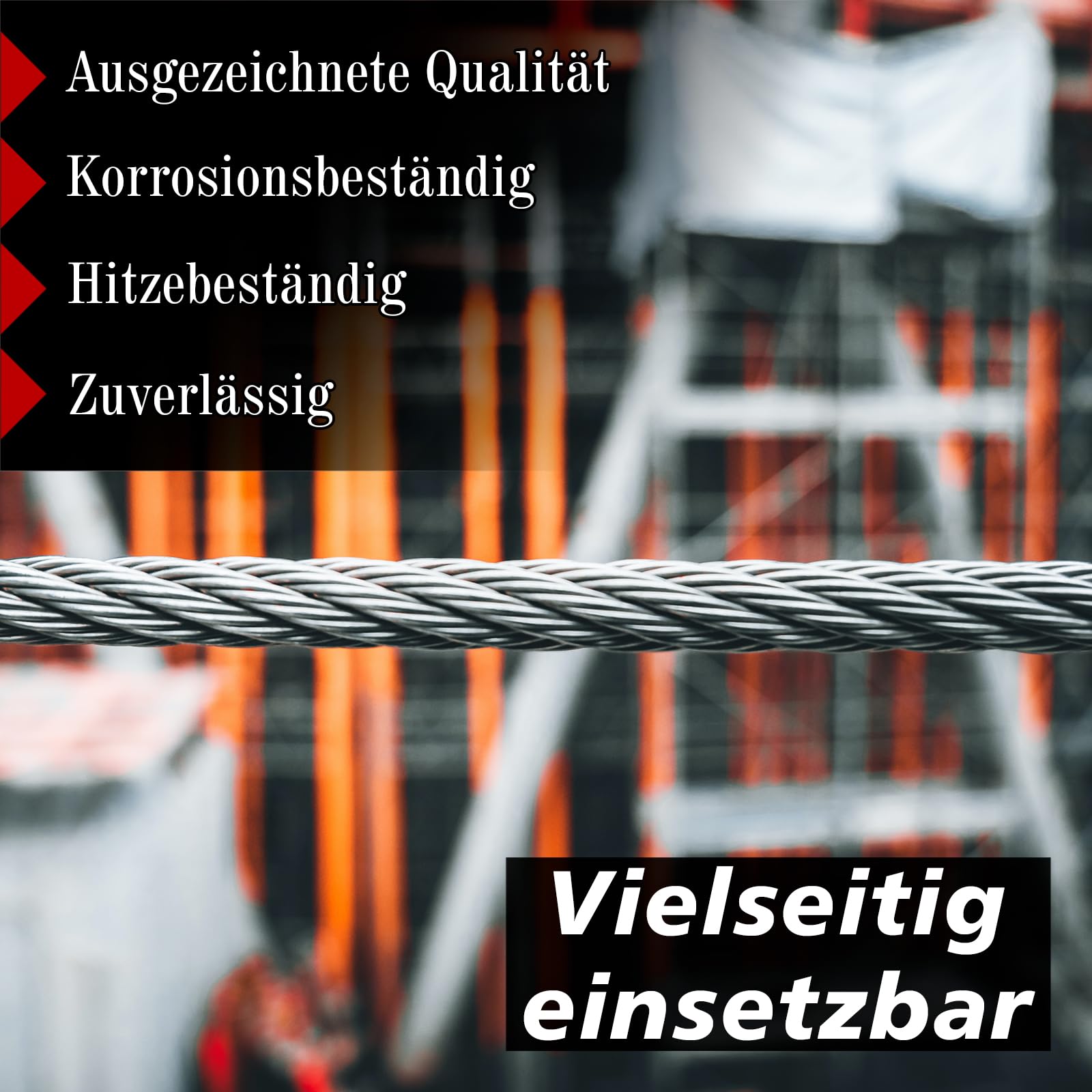 PRIOstahl Drahtseil 6 mm 50 Meter Edelstahlseil V4A 7x7