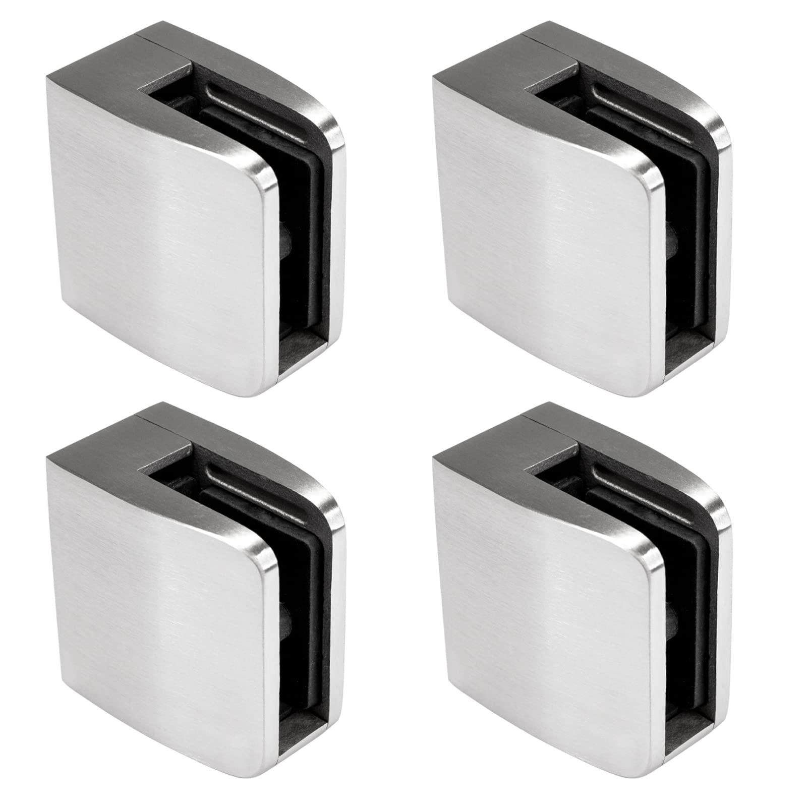 PRIOstahl Glashalter 52x52x32 mm V2A 12,76 mm flach 4 Stk