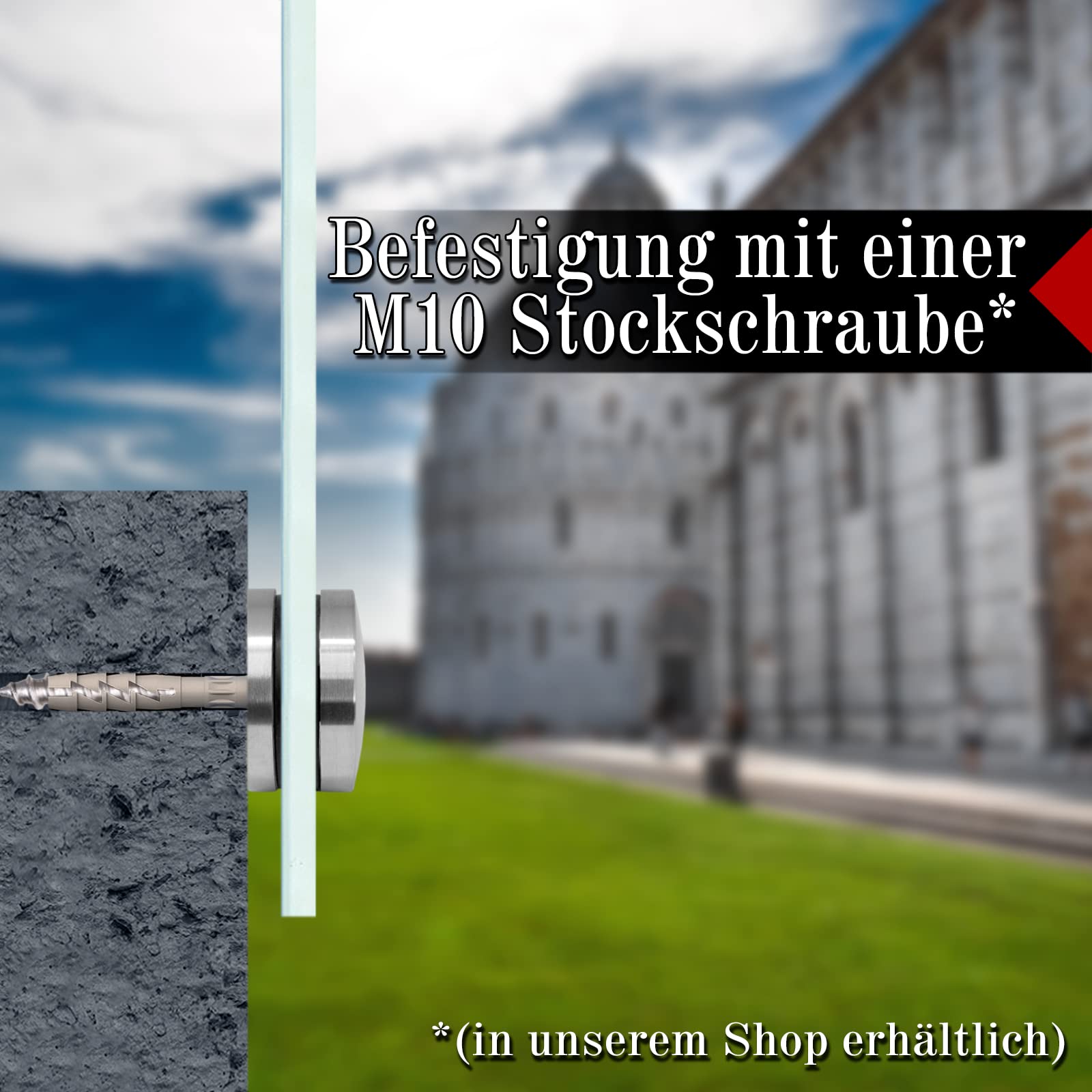 PRIOstahl Glaspunkthalter M10 4er Set V2A 8-17,52mm Glas