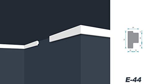 Hexim Stuckleisten E-44 LED-Deckenleiste 20x32 mm 20 Meter weiß