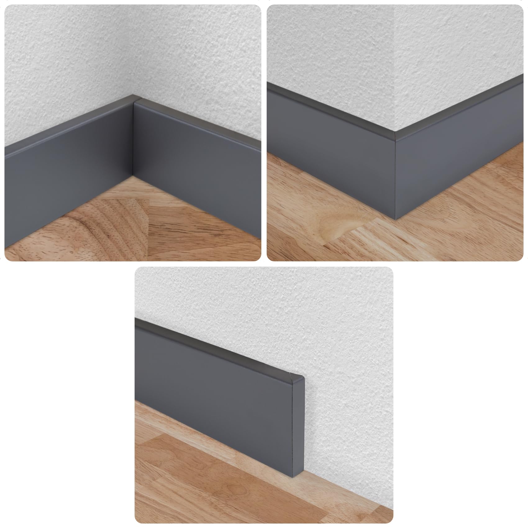 Hexim Sockelleisten schwarz 2000x35x12 5 Stück MDF