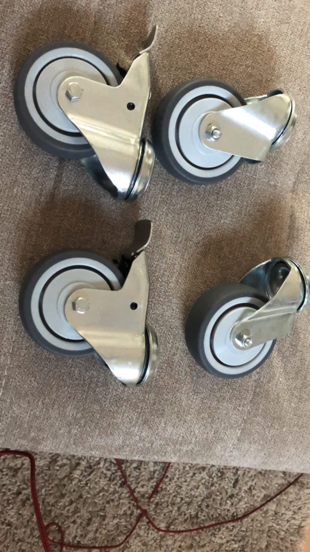 PRIOstahl Transportrollen 50mm Möbelrollen mit Bremse 4er Set