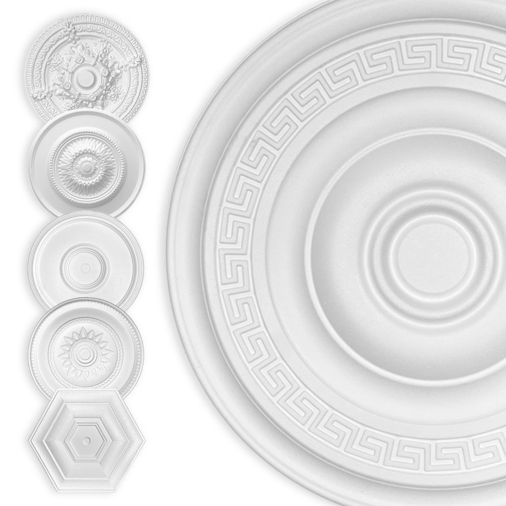 Hexim Antik Deckenrosette 60 cm weiß EPS Stuck