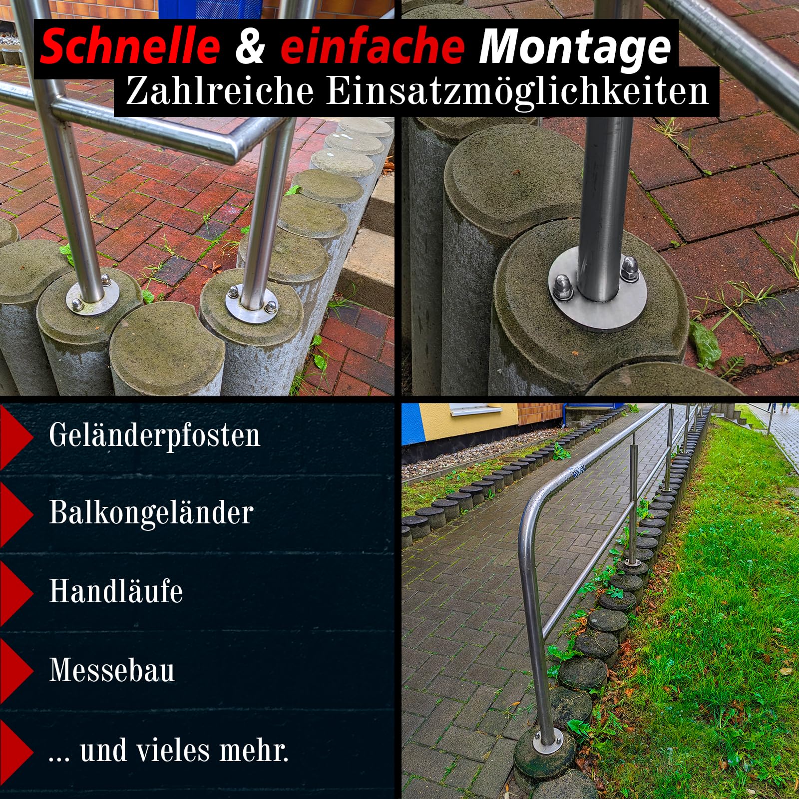 PRIOstahl Ankerplatte 100x6 mm 2-Loch 4 Stück V2A