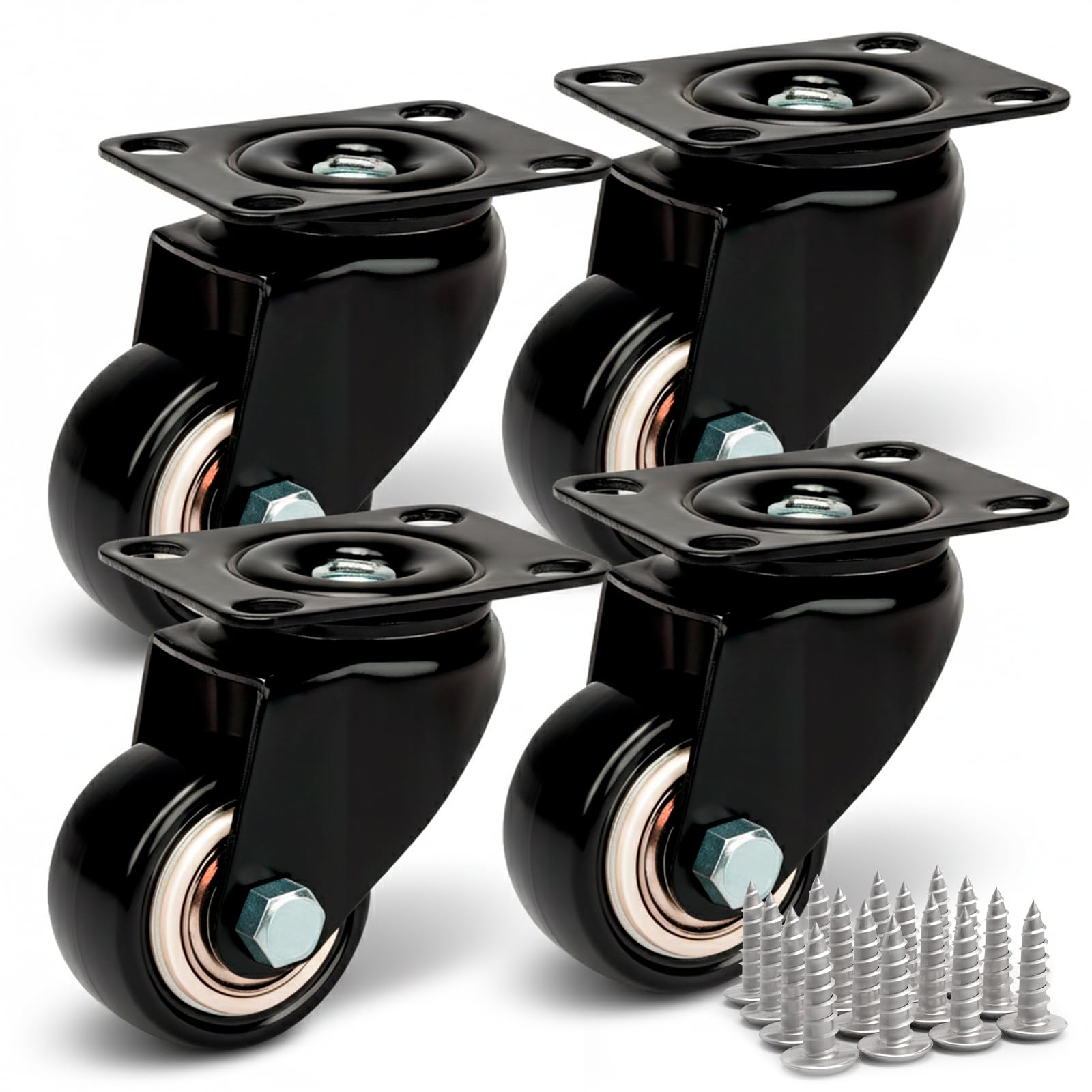 PRIOstahl Transportrollen Möbelrollen 40mm schwarz 4er Set