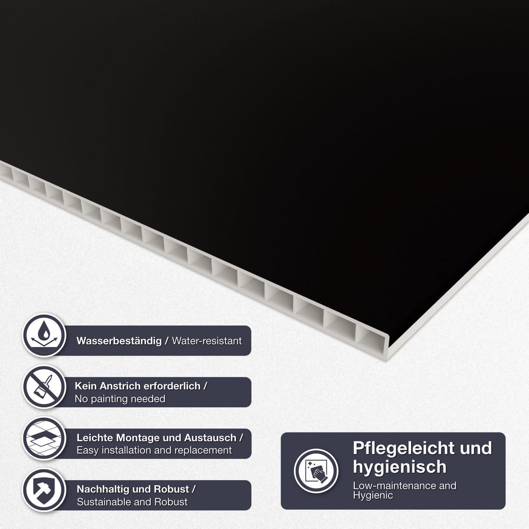 Hexim Rasterdeckenplatten YDB009 schwarz 62x62cm 20 Stück