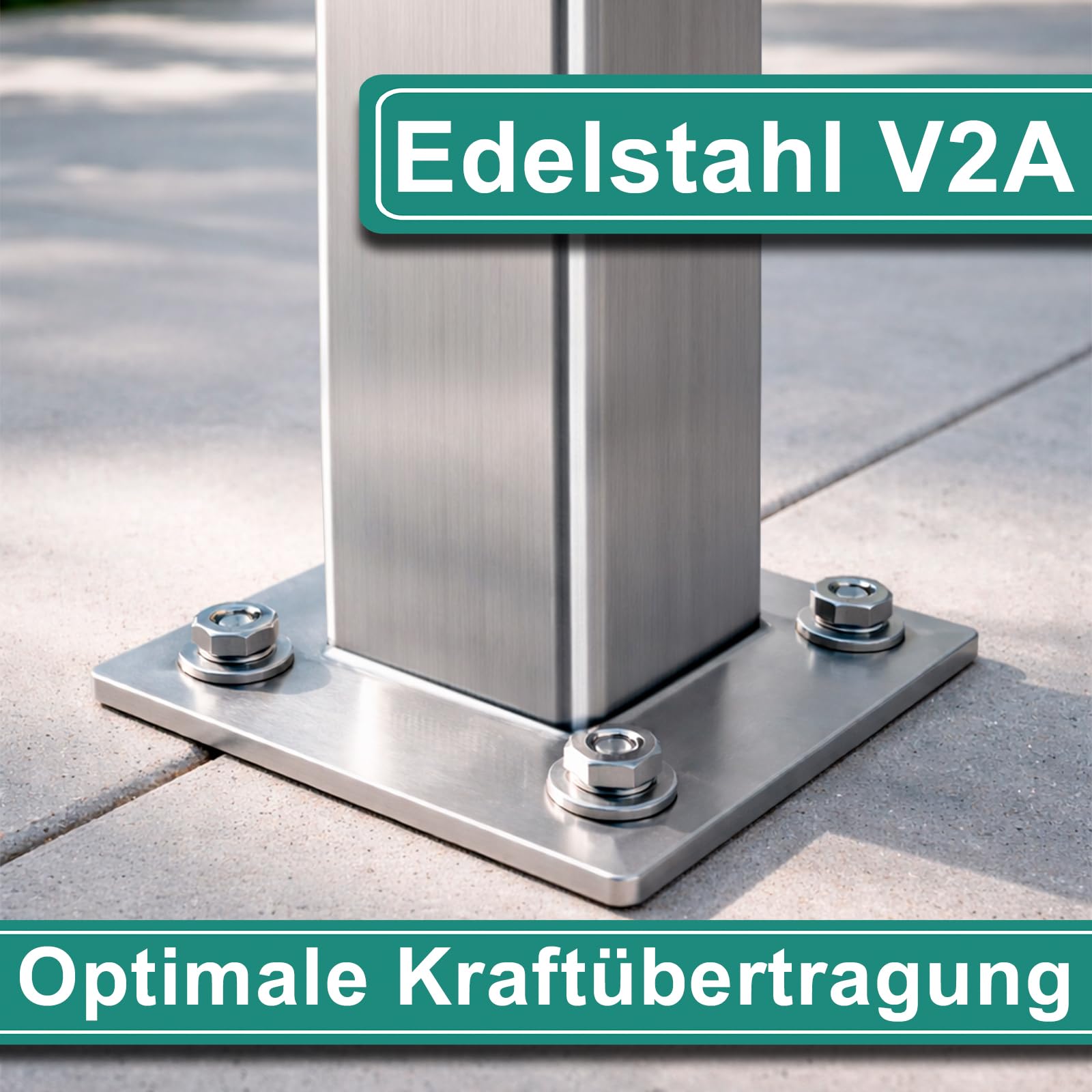 PRIOstahl Bodenanker 40x40mm Edelstahl V2A 1 Stück