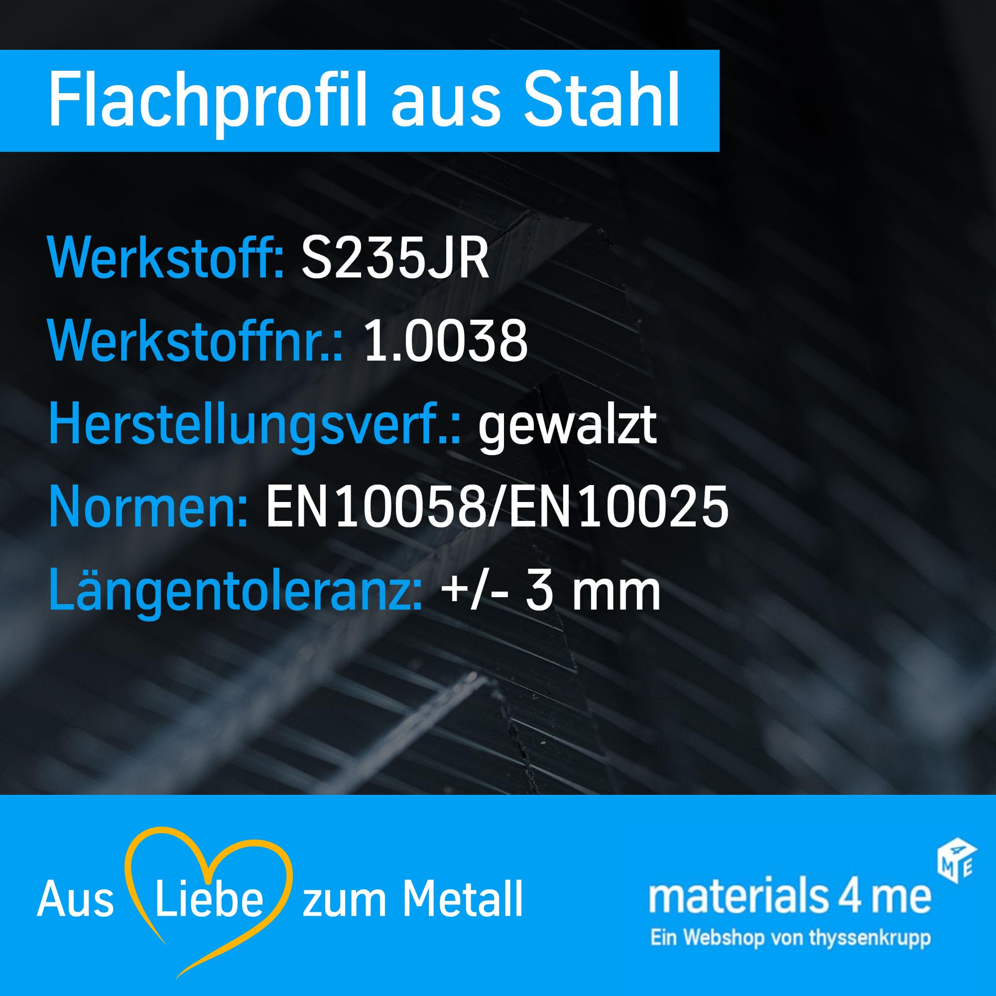 ThyssenKrupp Steel Flachstahl S235JR 12x5mm 1000mm Flacheisen