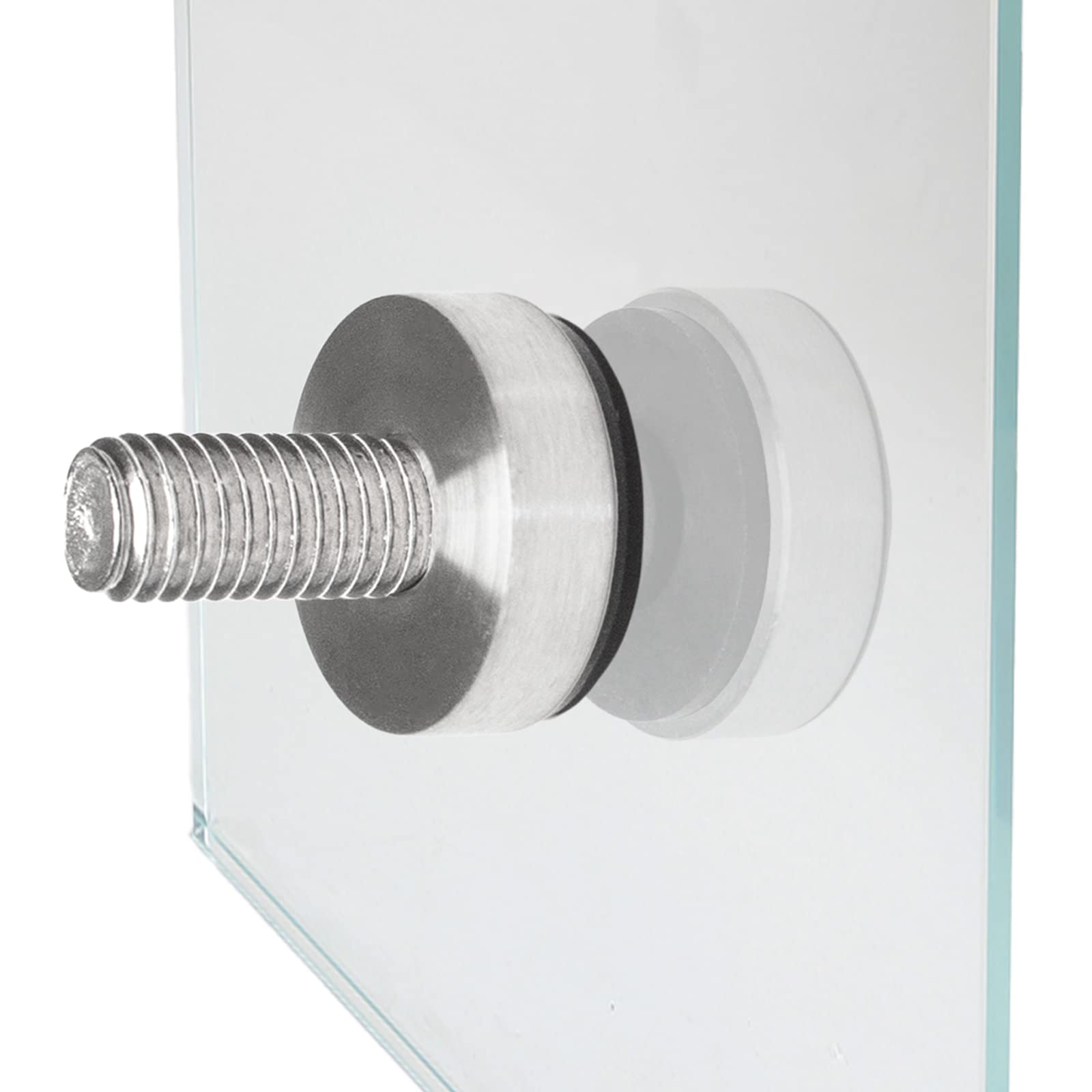 PRIOstahl Glaspunkthalter Ø42,4mm flach 8 Stück V2A