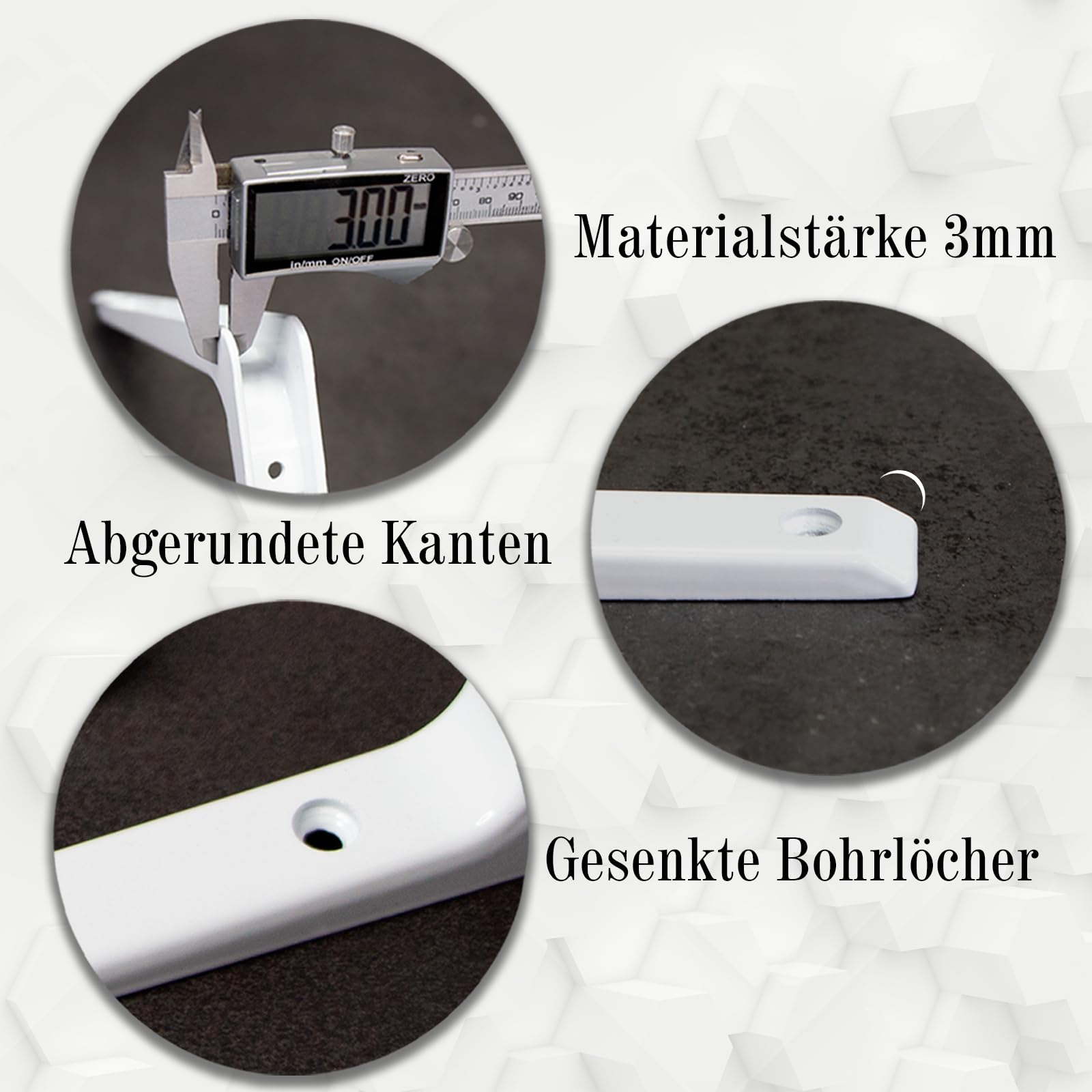 PRIOstahl Regalkonsole Alu Weiß 200x300mm 2 Stück