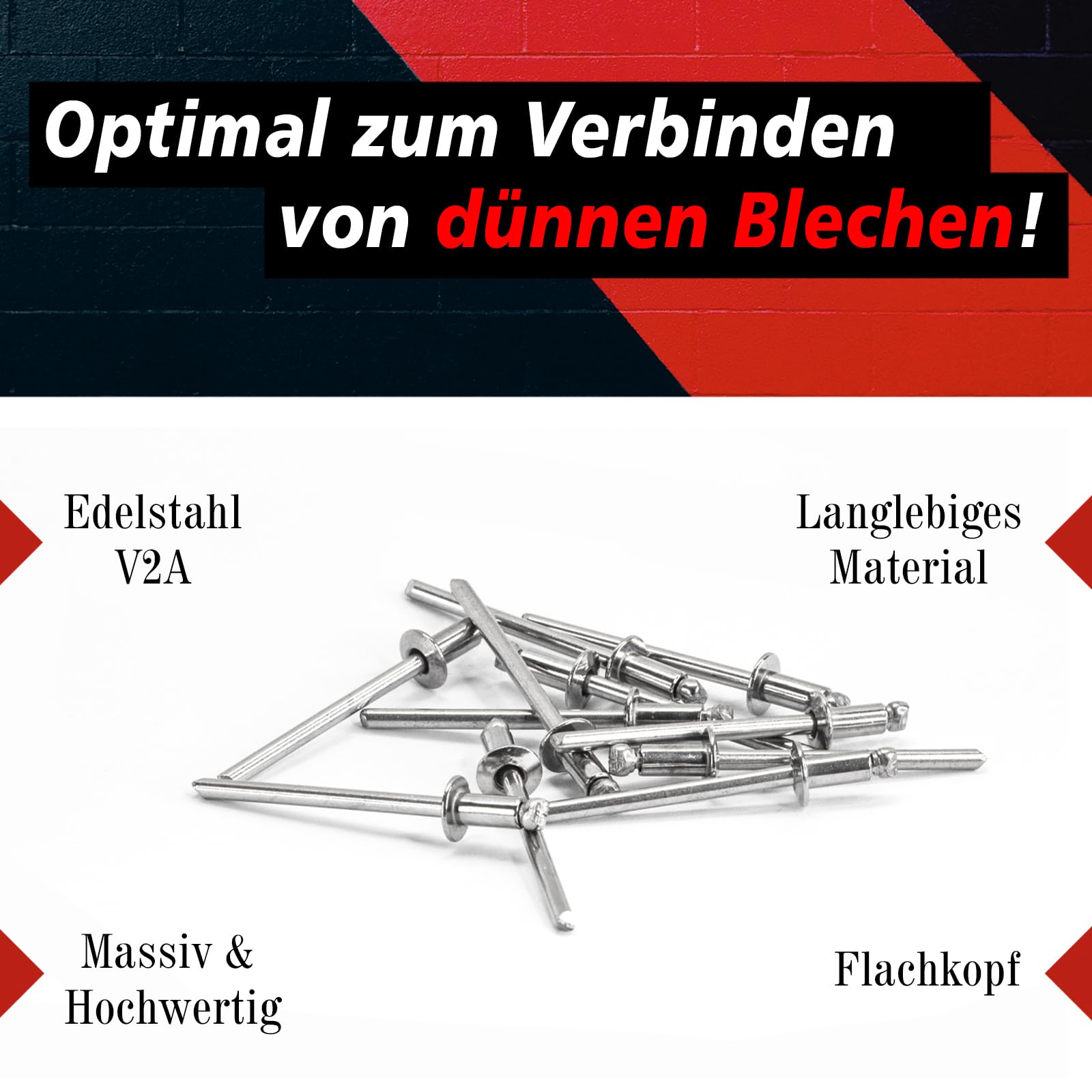 PRIOstahl Blindnieten Edelstahl V2A 3x16mm 20 Stück
