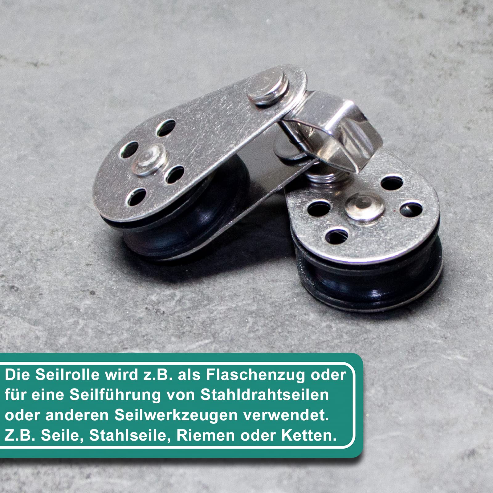 PRIOstahl Seilrolle 25 mm Umlenkrolle 2 Stück 350 kg