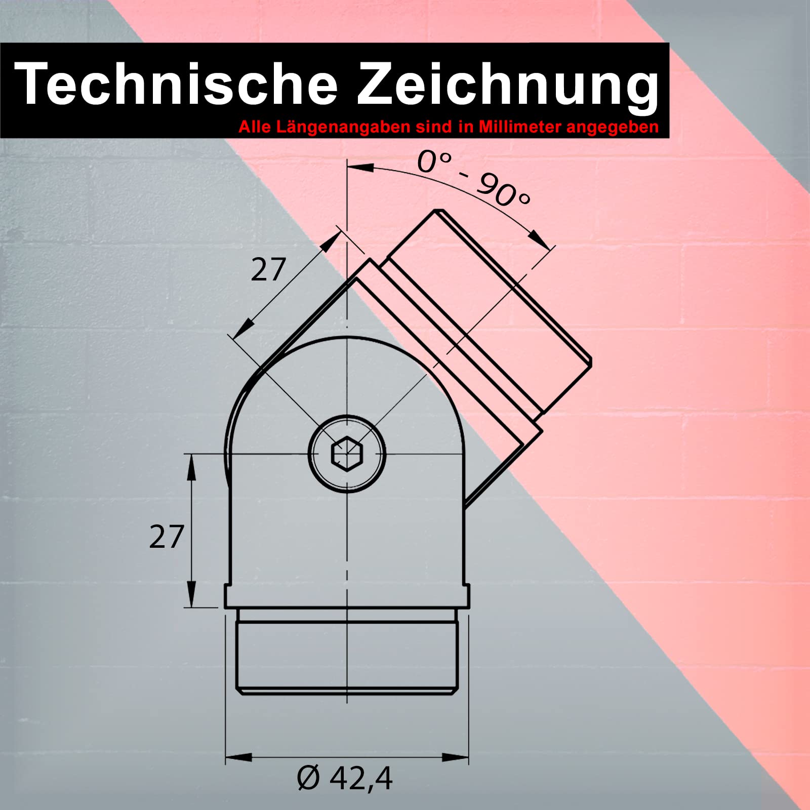 PRIOstahl Gelenkverbinder Rohrverbinder 42,4 mm Edelstahl