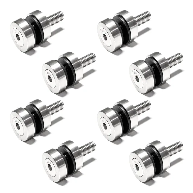 PRIOstahl Glaspunkthalter Ø42,4mm flach 8 Stück V2A