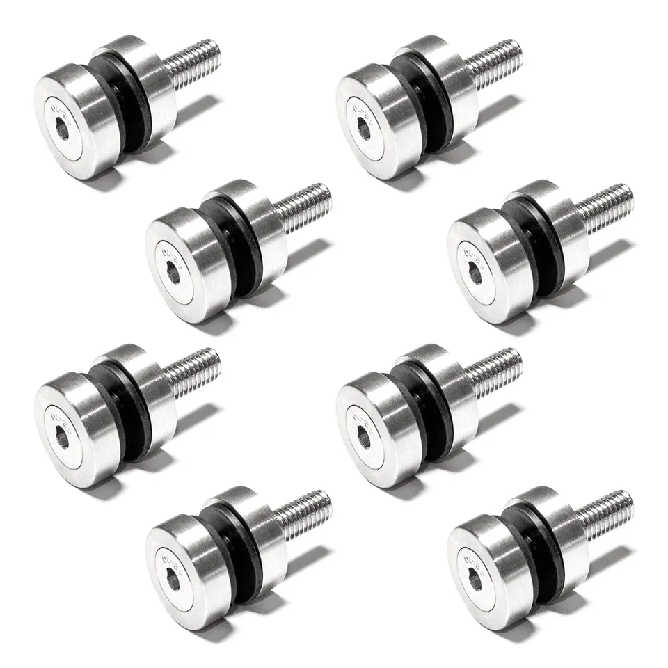 PRIOstahl Glaspunkthalter Ø42,4mm flach 8 Stück V2A