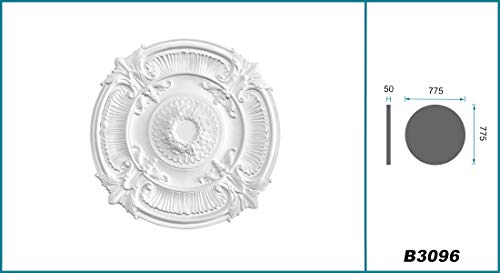 Hexim Bau- Wohndekoration Deckenrosette B3096 775mm weiß PU