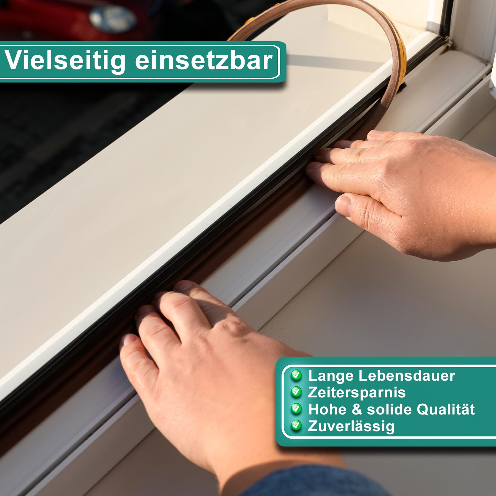 PRIOstahl Fensterdichtung selbstklebend P-Profil braun 50 m