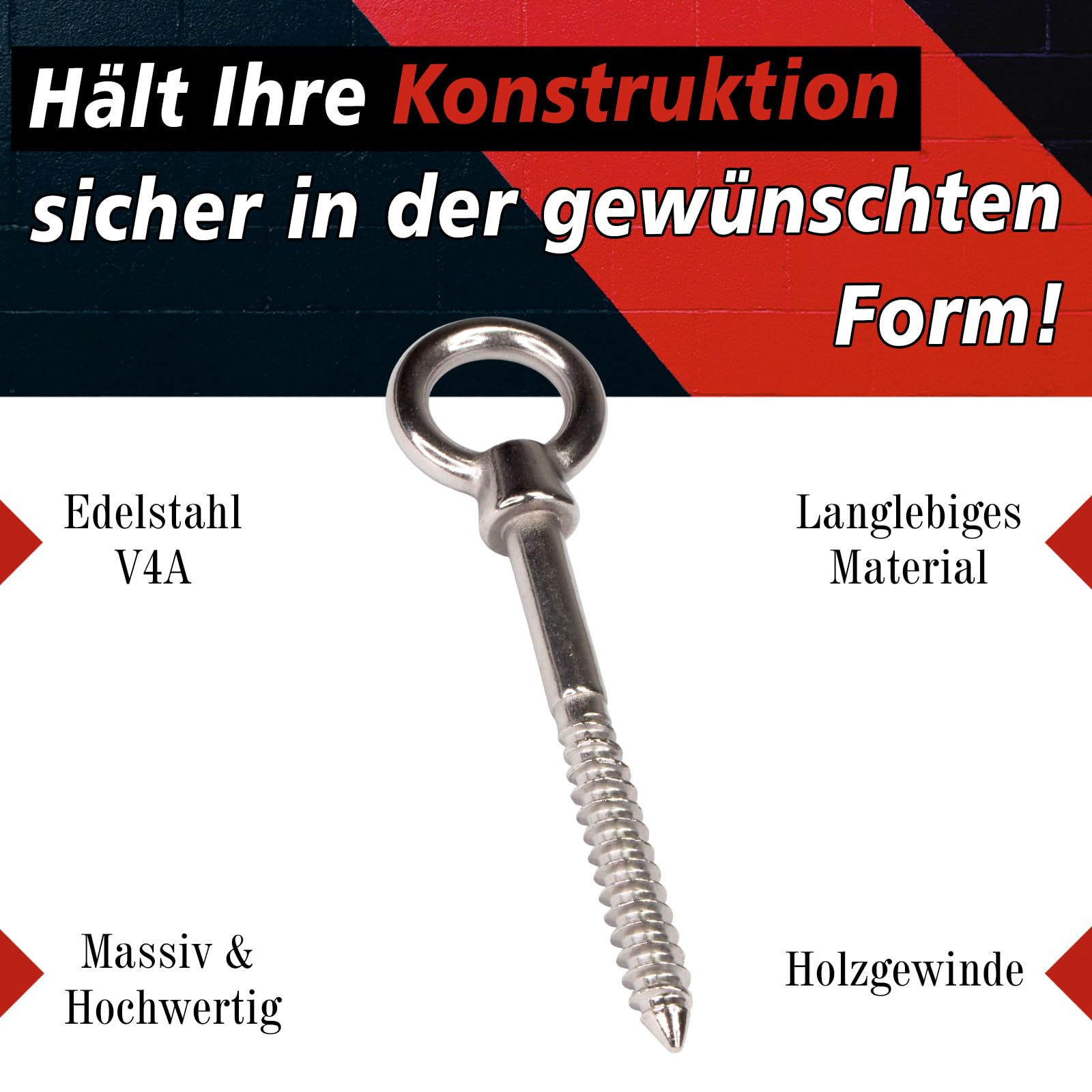 PRIOstahl Geländerbau Augbolzen 10x100 mm V4A 2 Stück