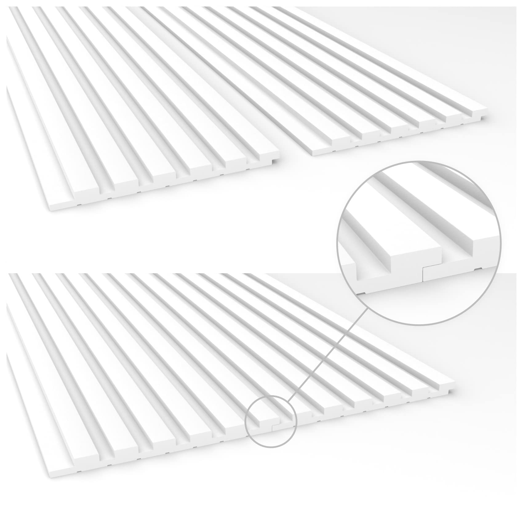 Hexim Lamellenwand HLM-1-01 Wandpaneele weiß XPS 0,46 m² streichbar