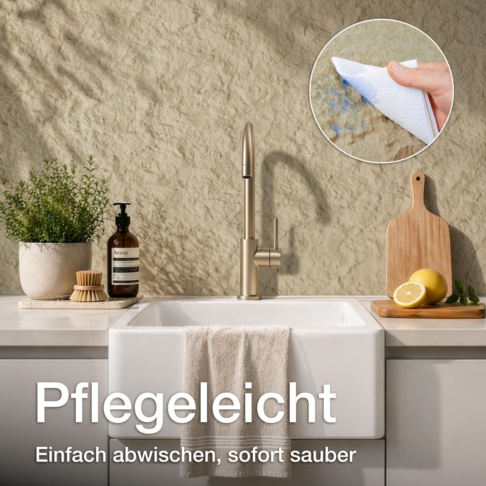 Hexim Wandpaneele Steinoptik beige 120x60 cm PU