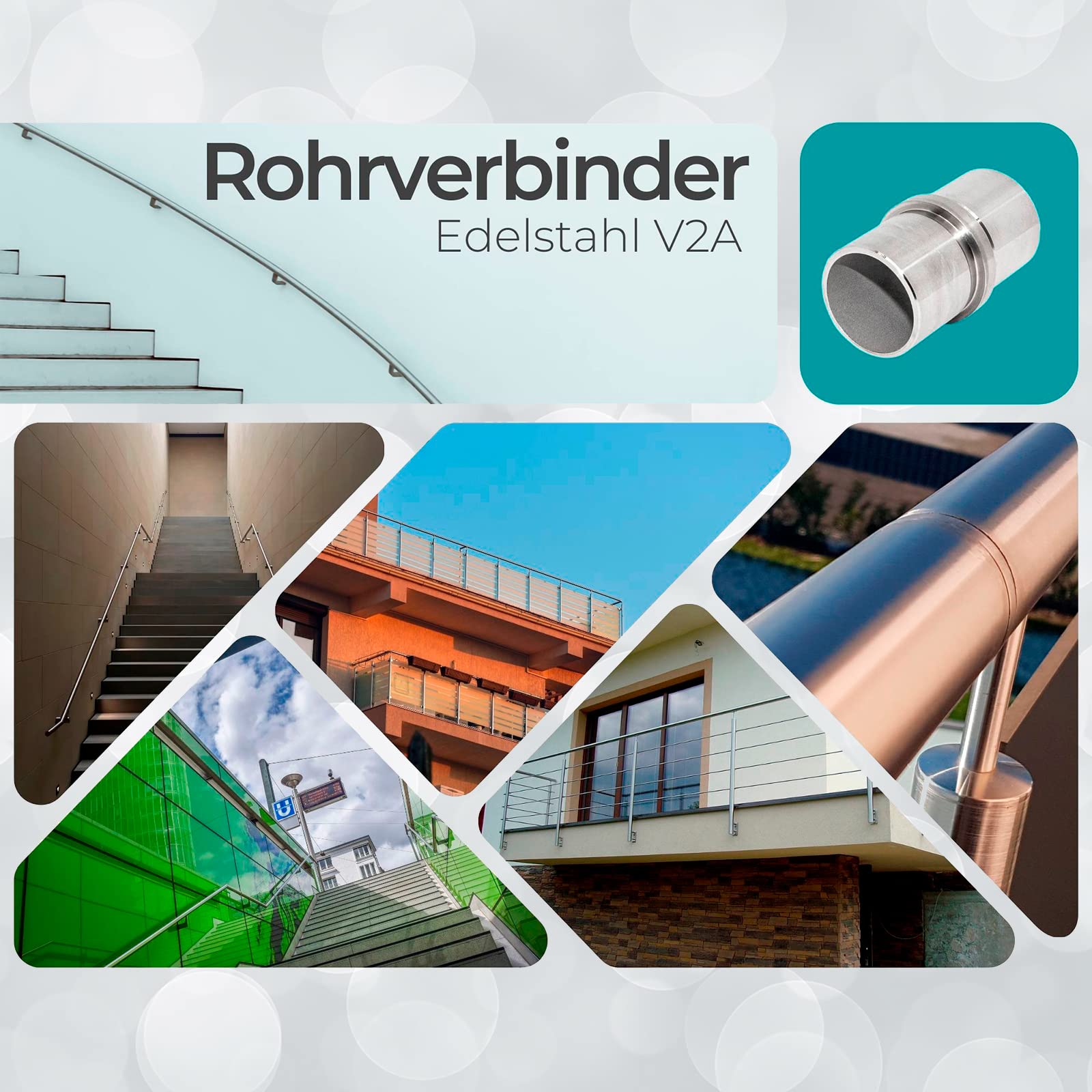 PRIOstahl Verbindungsmuffe 42,4mm Rohrverbinder Edelstahl V2A