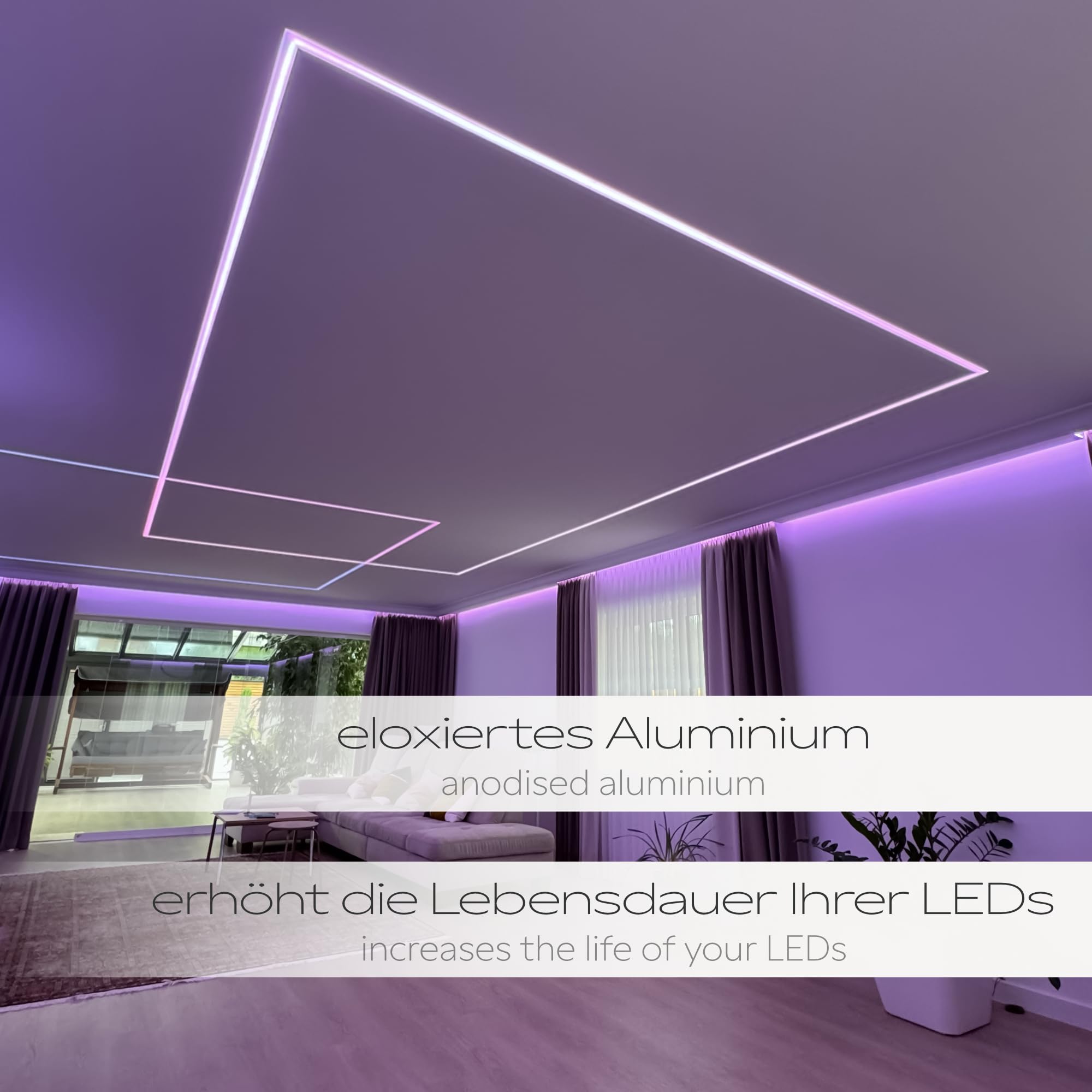Hexim LED Trockenbauprofil ALED-1 Alu 10 m 5 Leisten