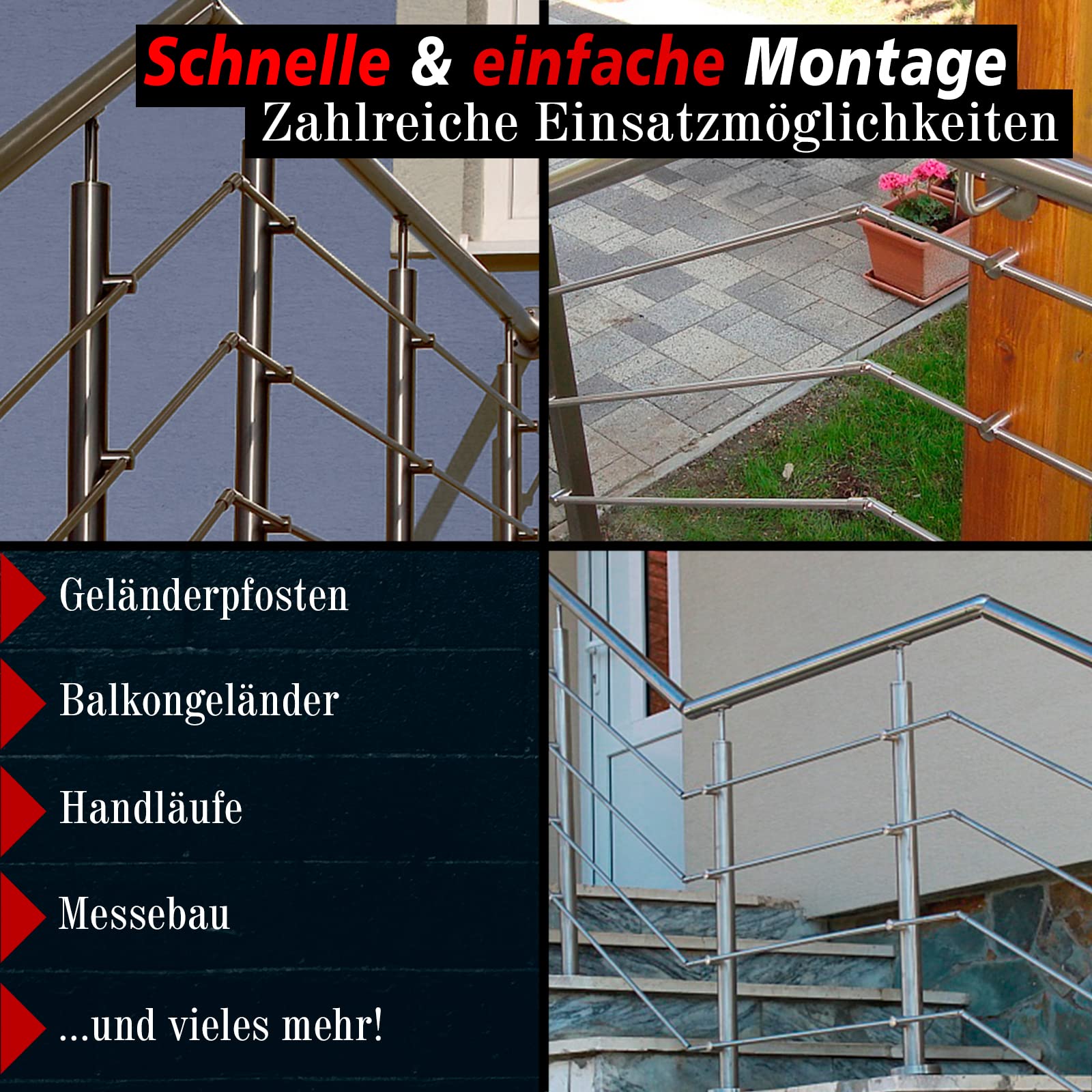 PRIOstahl Geländerbau Gelenkverbinder 12mm V2A 4 Stück