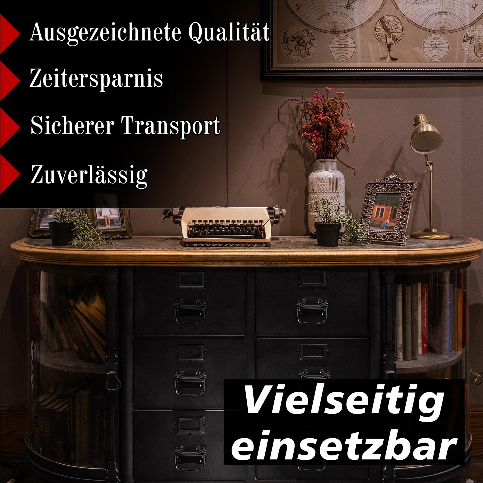 PRIOstahl Befestigungsmaterial Kistengriff Schwarz 120x80 2 Stück
