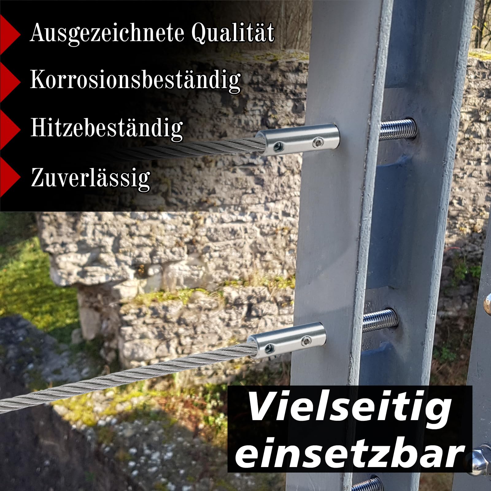 PRIOstahl Geländerbau Seilspanner M6 Edelstahl 4-6mm 4 Stück