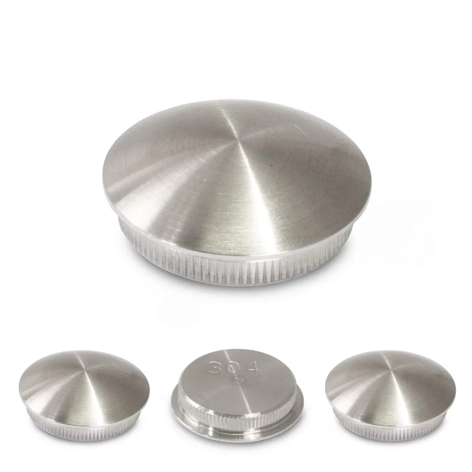 PRIOstahl Endkappe 42,4mm Rohrstopfen V2A Gewölbt Voll