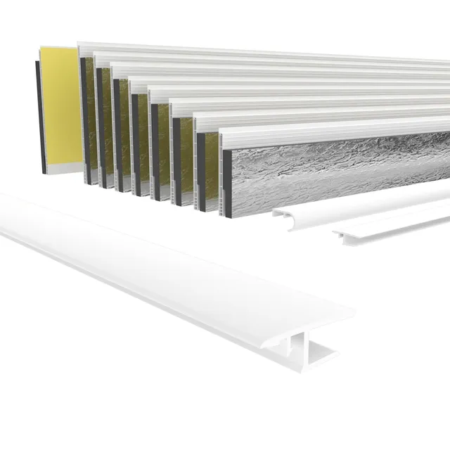 Hexim Aufnahmeprofil 42mm PVC Klemmprofil 2 Meter weiß