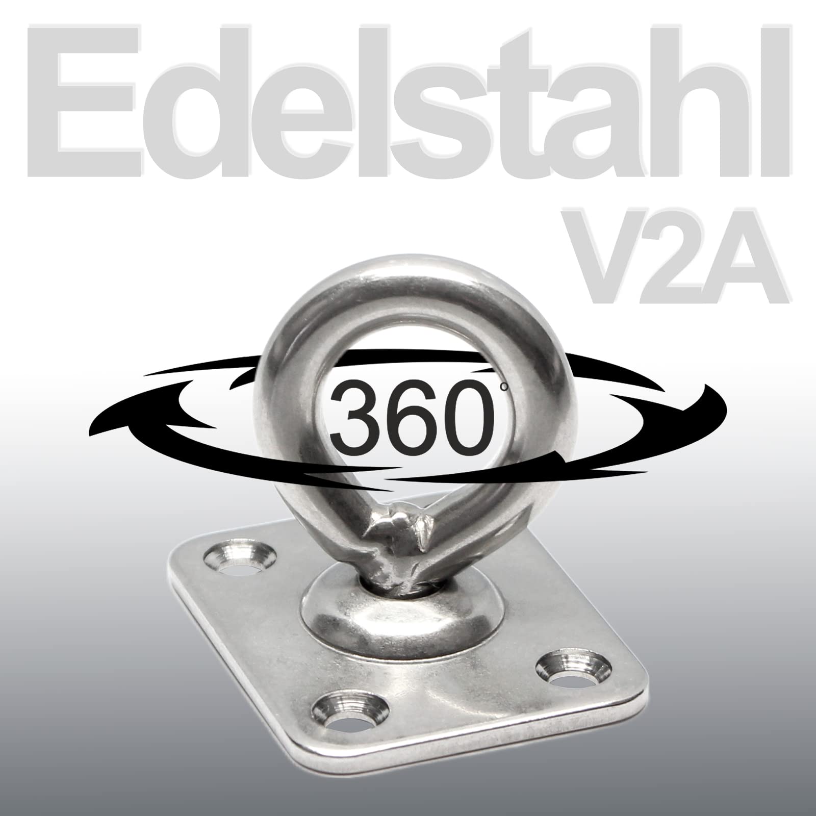 PRIOstahl Augplatte 8x50mm Edelstahl Deckenplatte 4 Stück drehbar