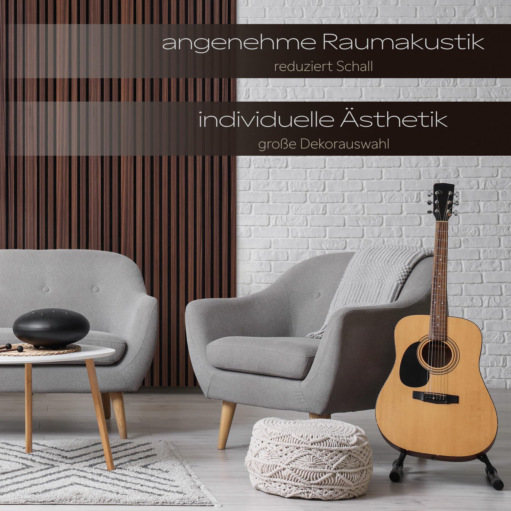 Hexim Mila Akustikpaneele Holz Catania Oak 278x60 cm 3,34 m² 2 Stück