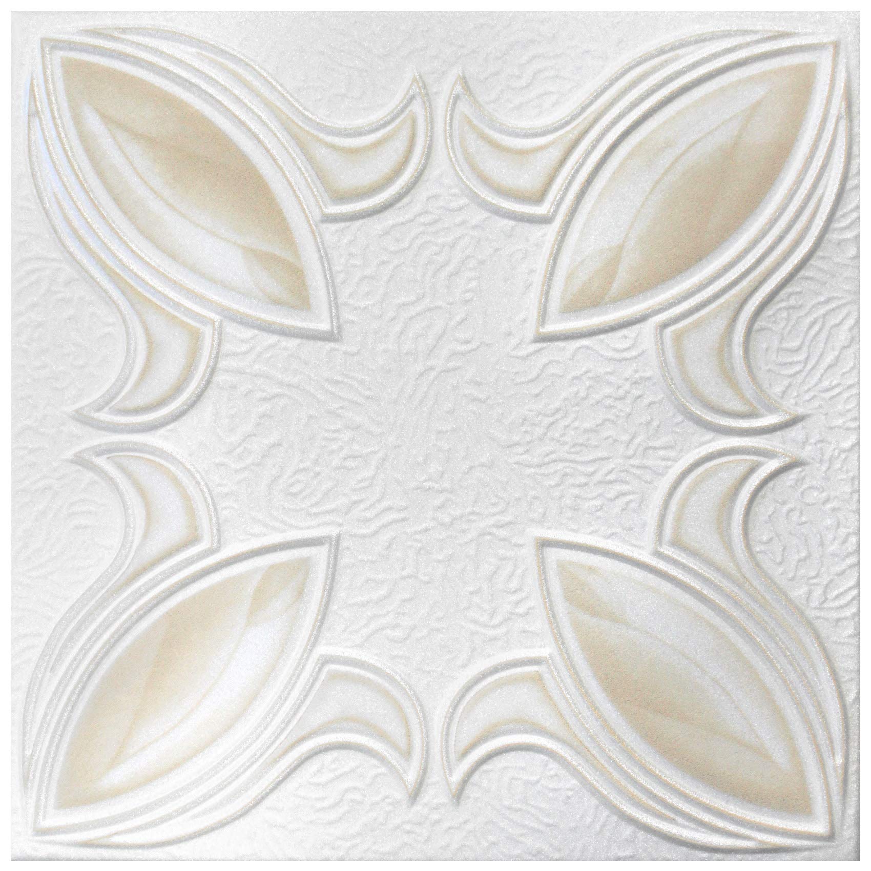 Hexim Deckenplatten 50x50cm Nr.57.TB Weiß-Beige 2 qm XPS