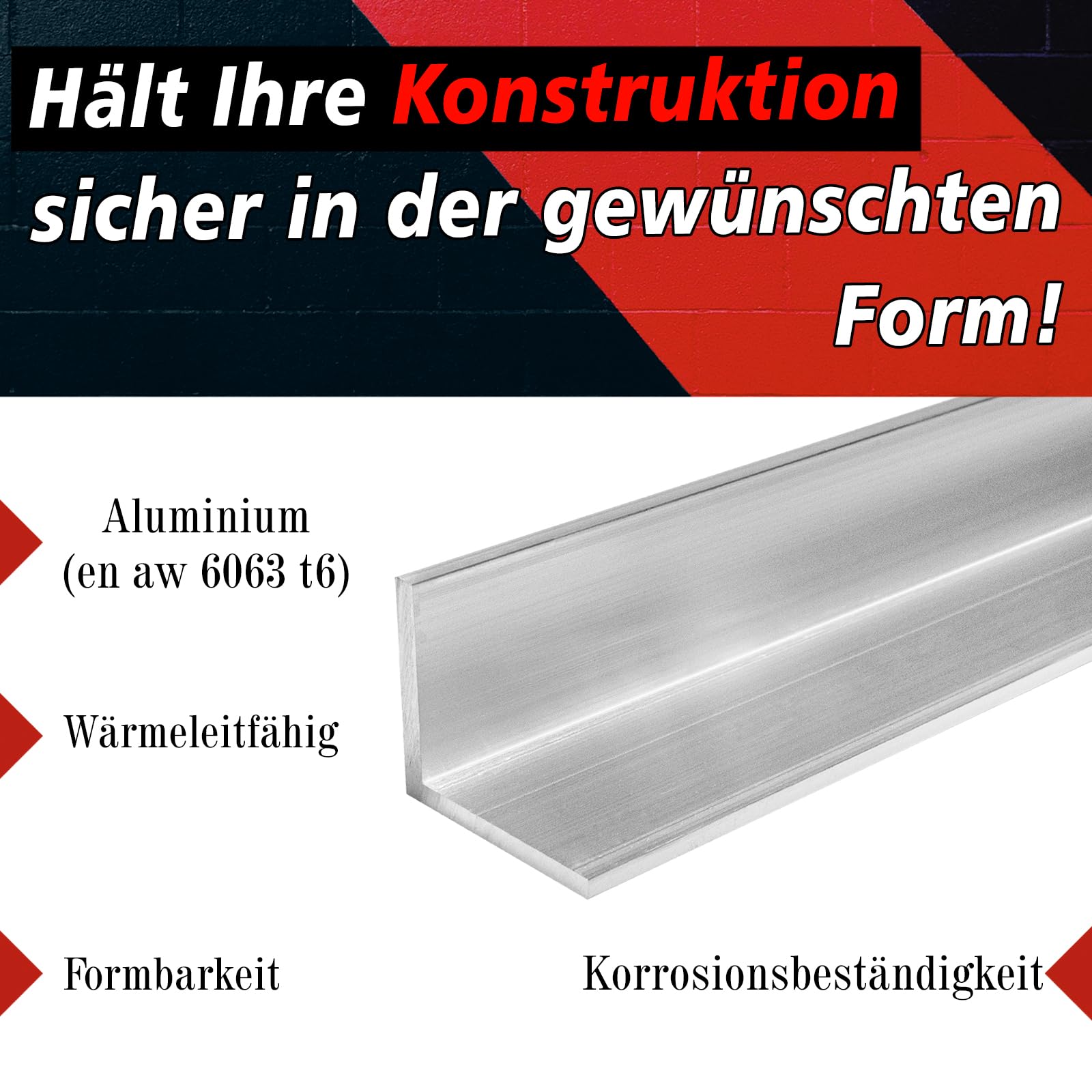 PRIOstahl Aluwinkel 50x50x3mm 1000mm L-Profil gleichschenklig