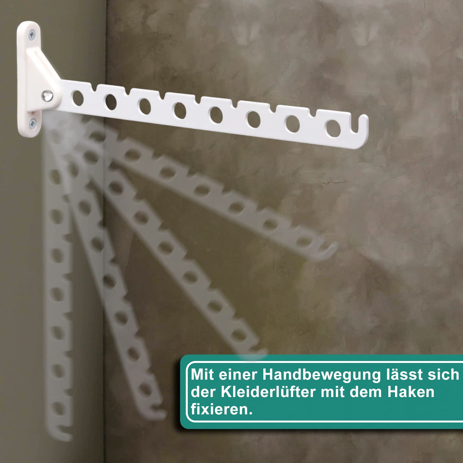 PRIOstahl Kleiderlüfter 310 mm Weiß Klappbar 1 Stück 5 kg