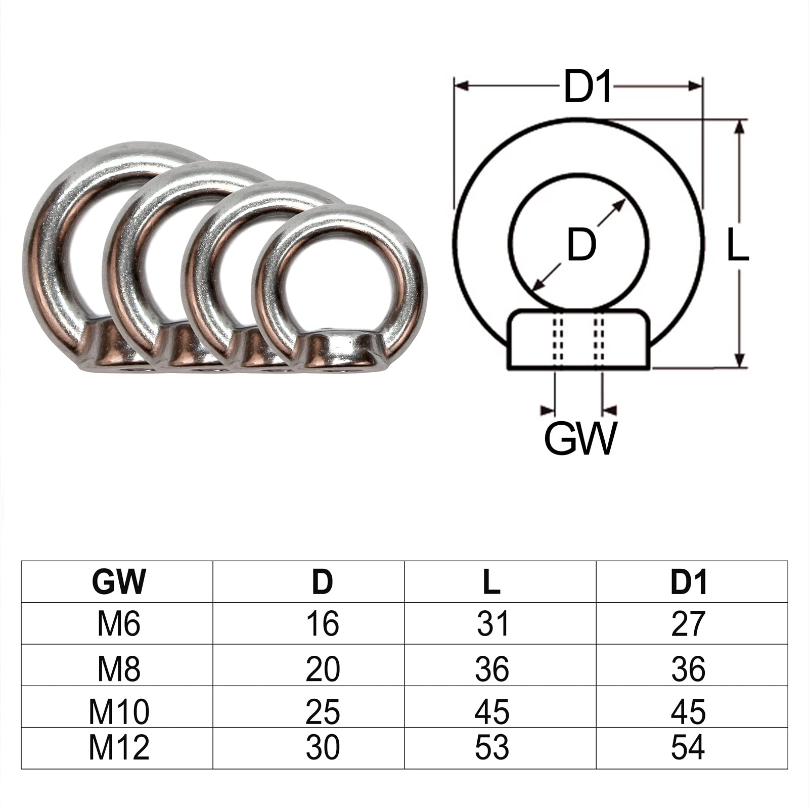 PRIOstahl Befestigungsmaterial Ringmutter M6 V4A 10 Stück