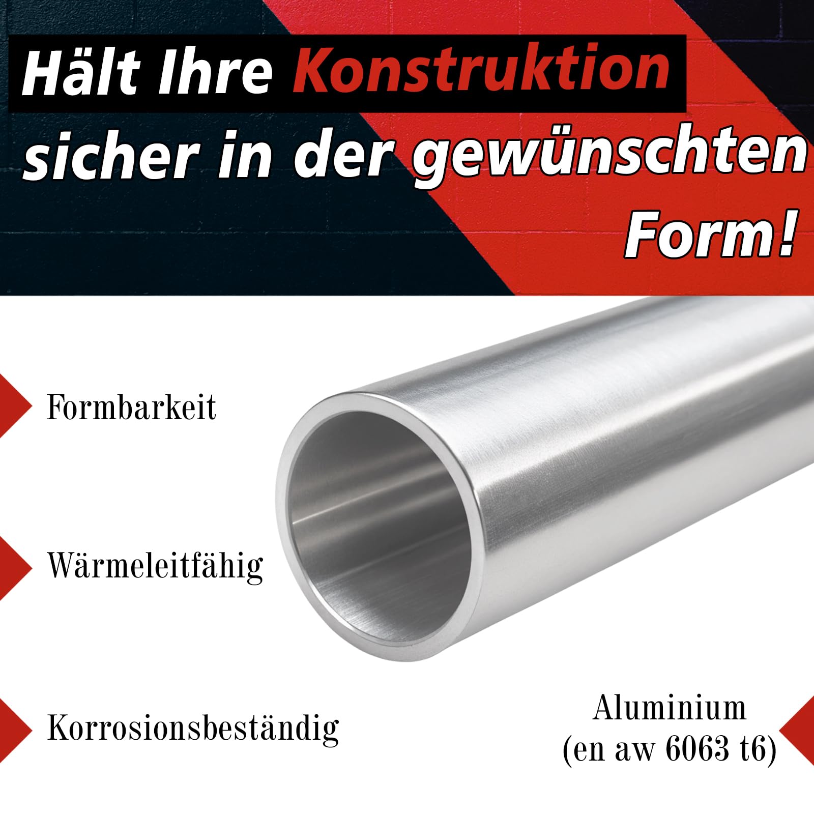 PRIOstahl Aluminiumrohr 20x2mm 2000mm Rundrohr Alu