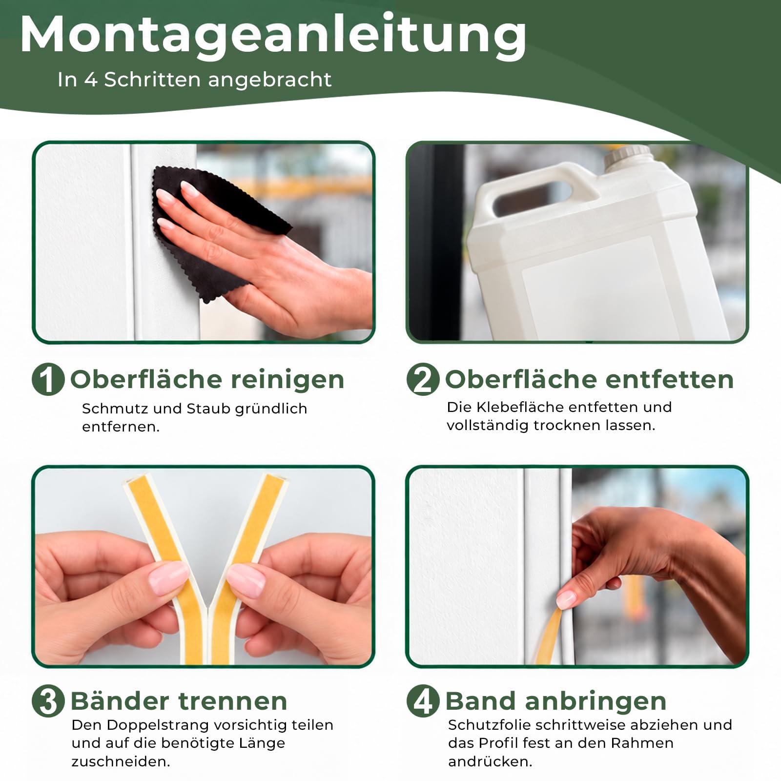 PRIOstahl Fensterdichtung P-Profil Dichtband selbstklebend 50m Weiß