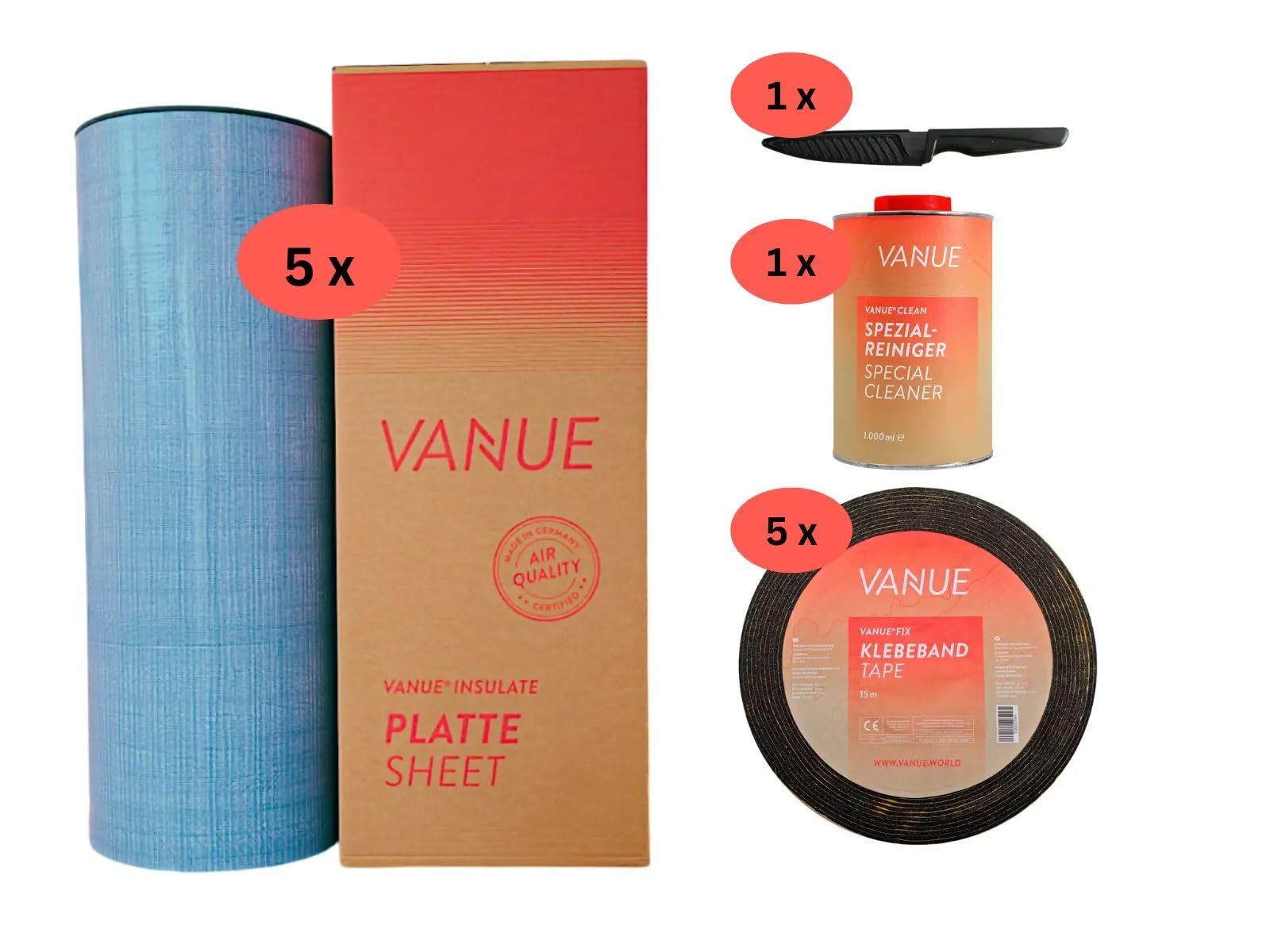 Vanue SET L 25 m² Insulate 19 mm Dämmset Camper Komplett