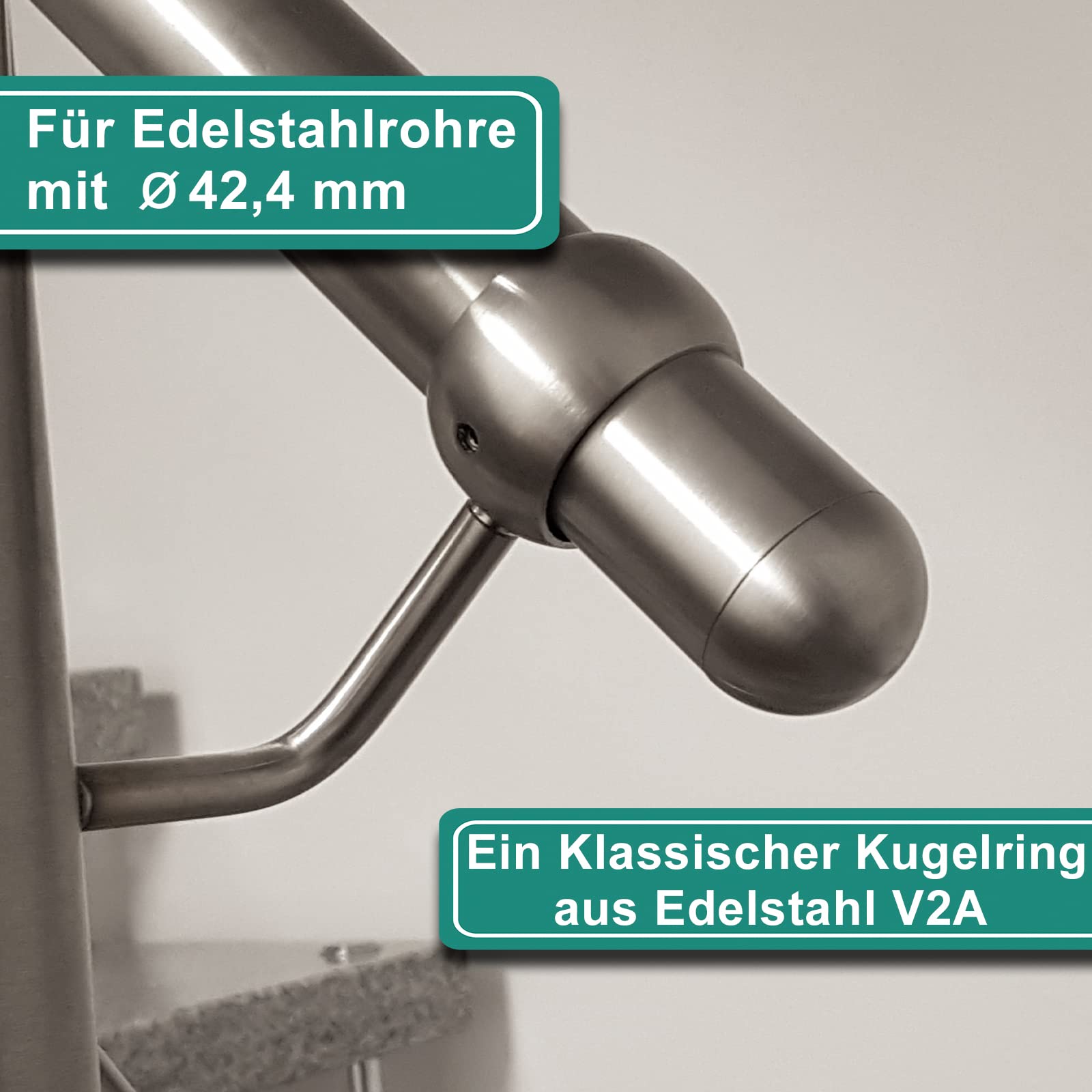 PRIOstahl Geländerbau Kugelring 42,4mm V2A 4 Stück