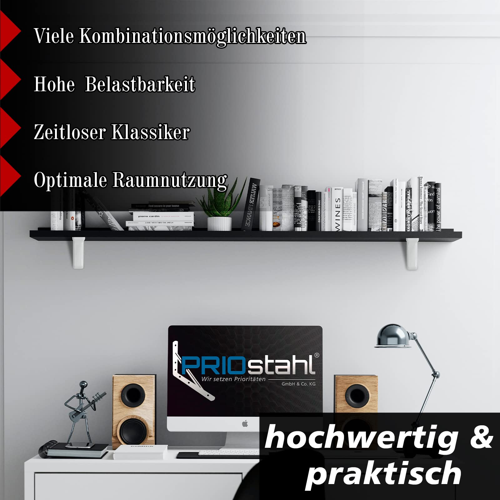 PRIOstahl Regalträger 80x120mm Weiß 1 Stück 15kg