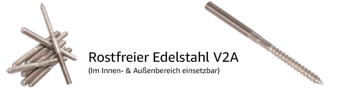 PRIOstahl Stockschrauben M8x60mm Edelstahl V2A 10 Stück