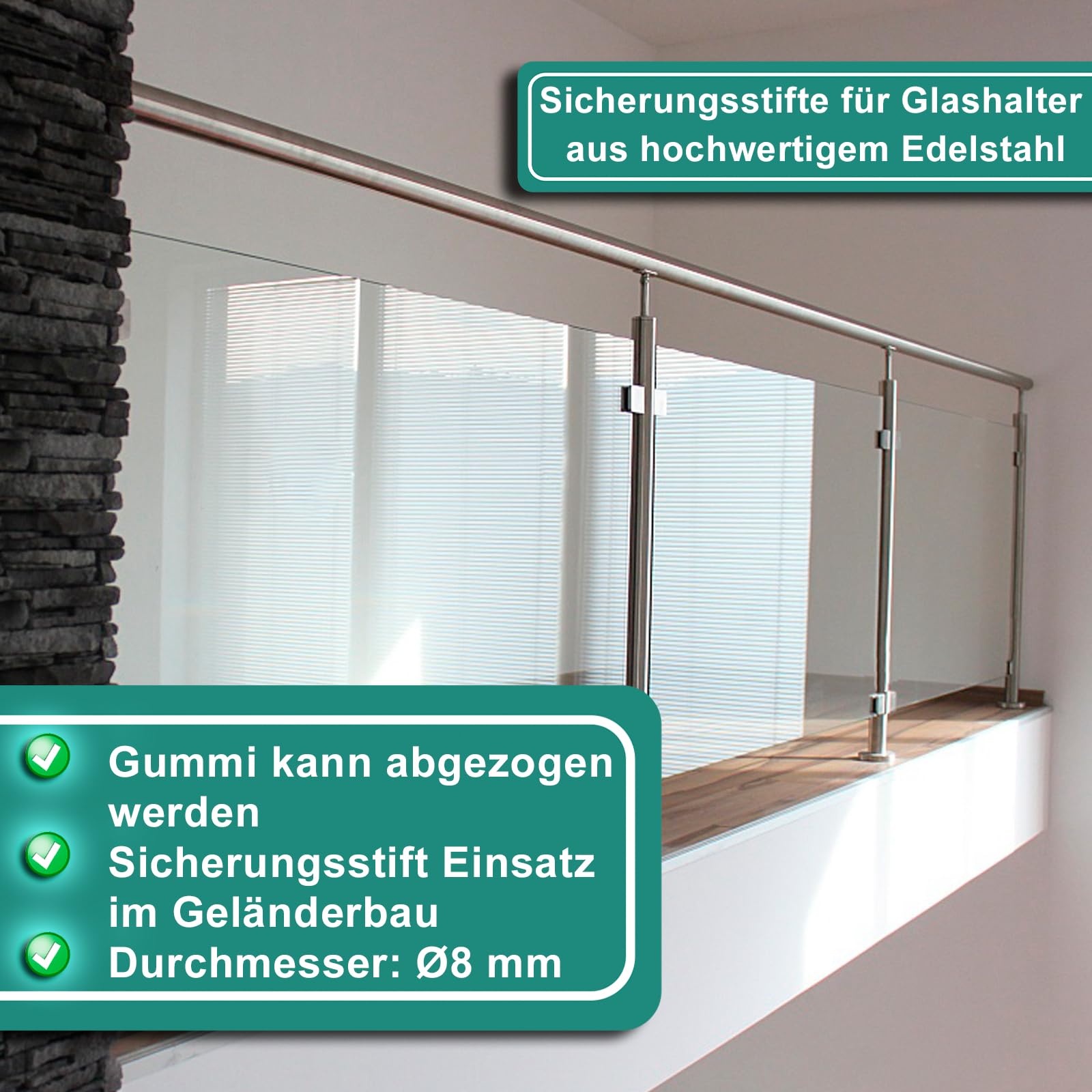 PRIOstahl Zubehör Sicherungsstifte 22 mm V2A 4 Stück