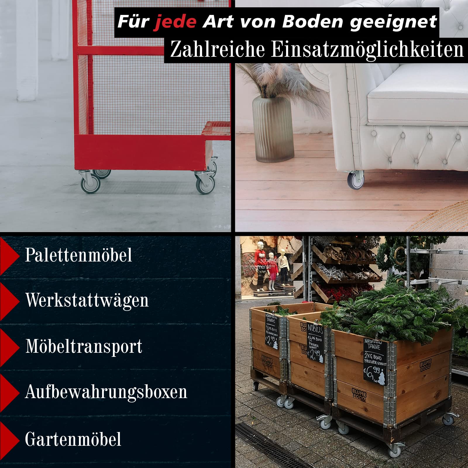 PRIOstahl Transportrollen Lenkrolle 75 mm TPE 1 Stück