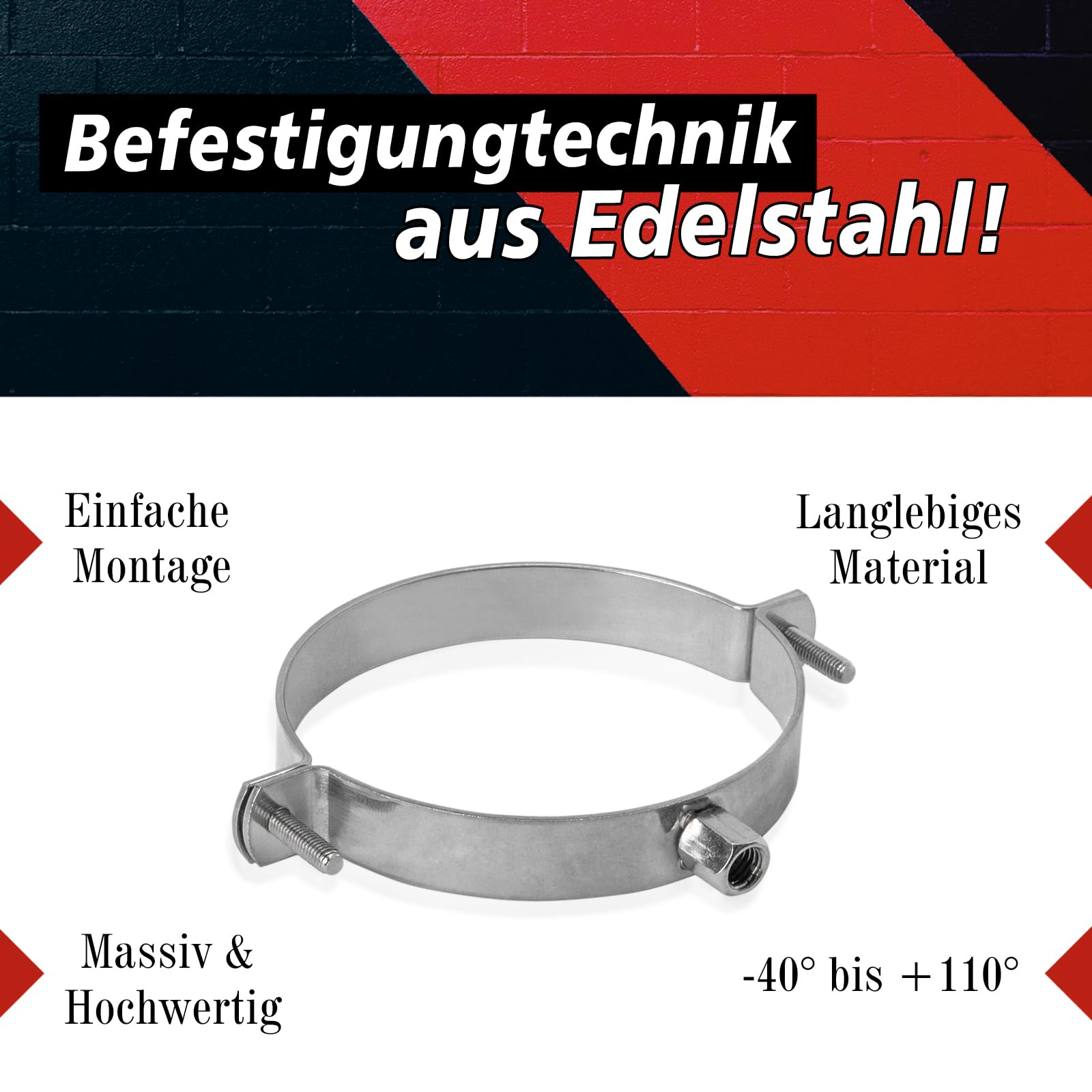 PRIOstahl Rohrschelle Edelstahl V2A 3/4" 25-31mm 4 Stück