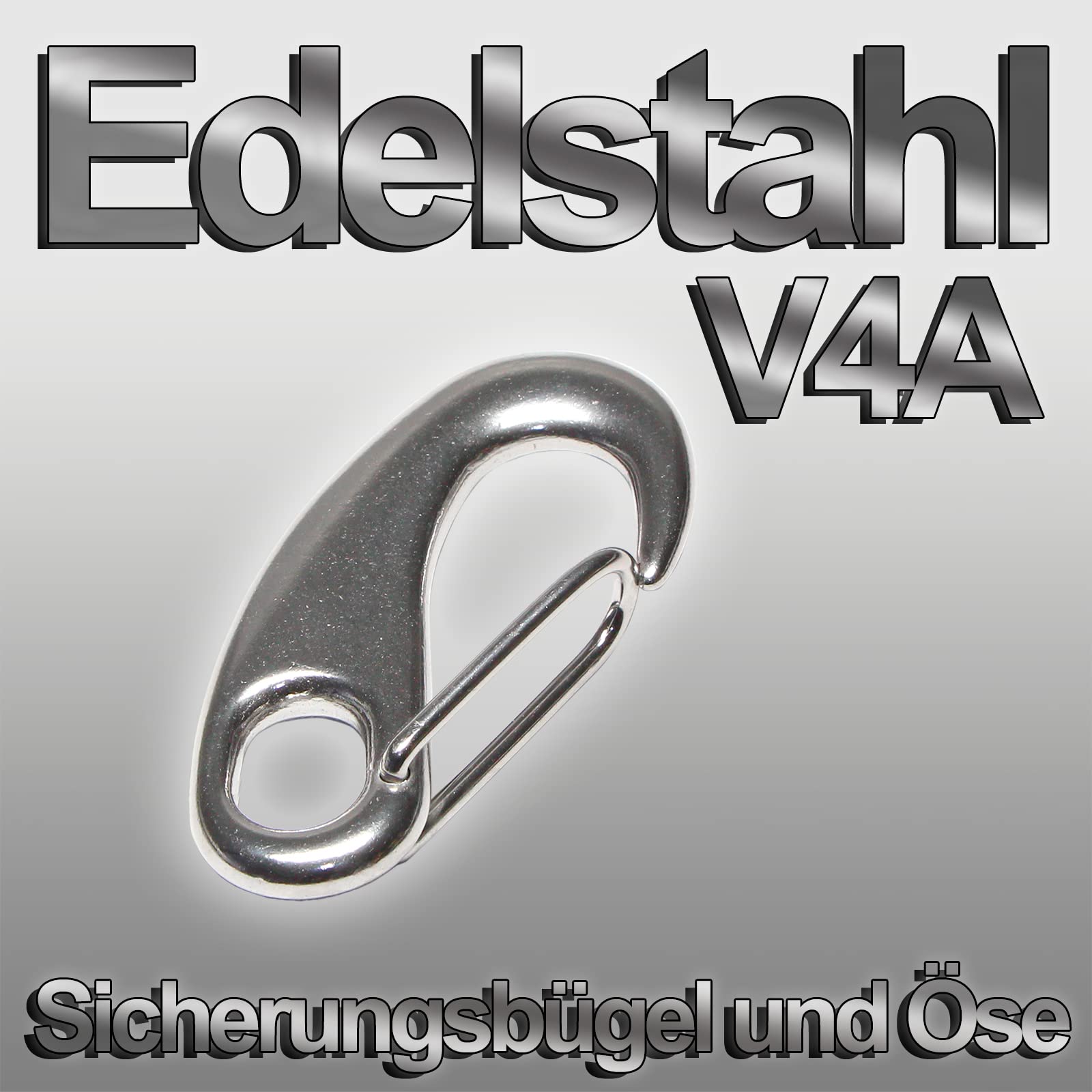 PRIOstahl Befestigungsmaterial Karabiner 50 mm Edelstahl V4A Schnapphaken