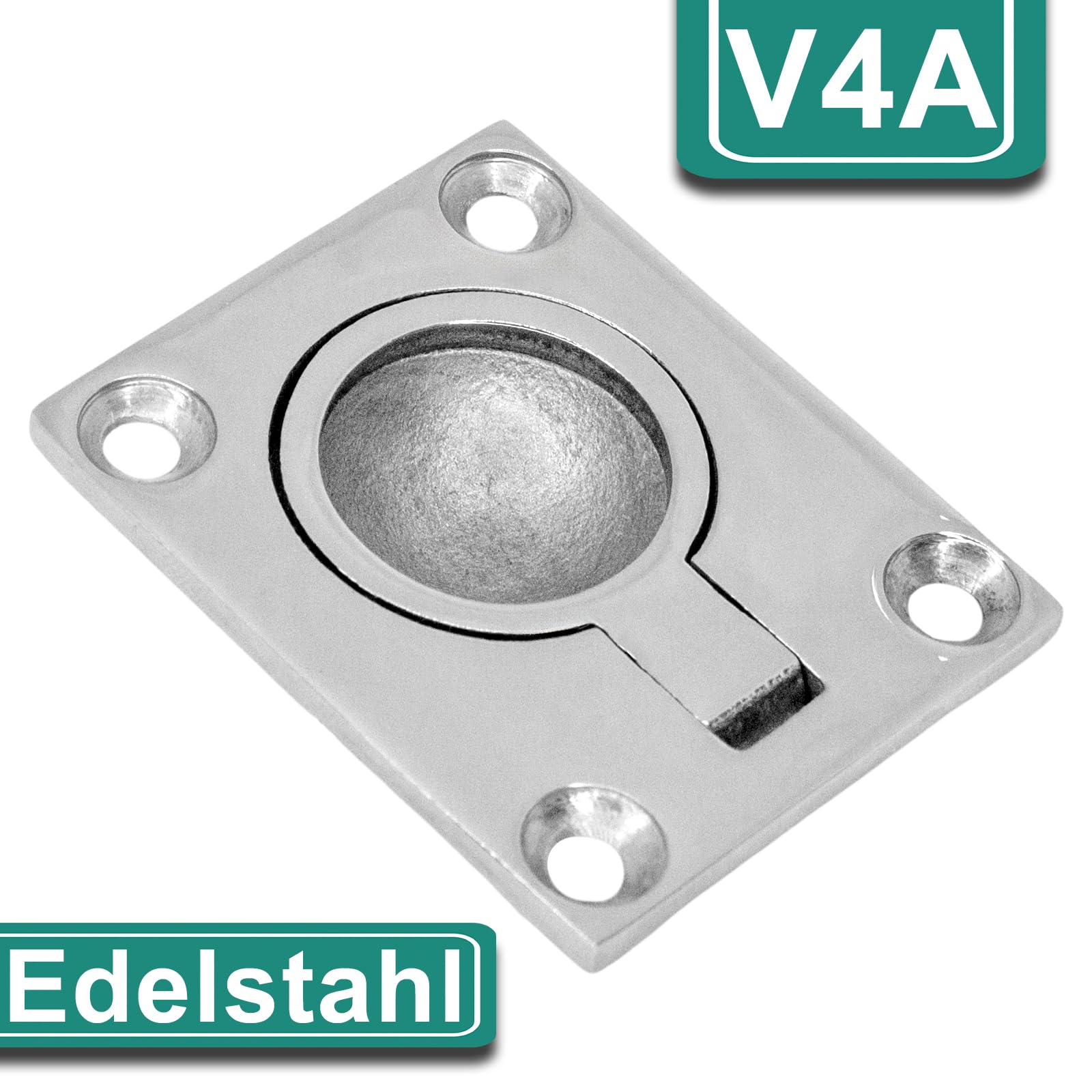 PRIOstahl Einlassgriff 48x39 mm Muldengriff 2 Stück V4A
